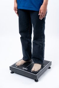 Person standing on a digital scale